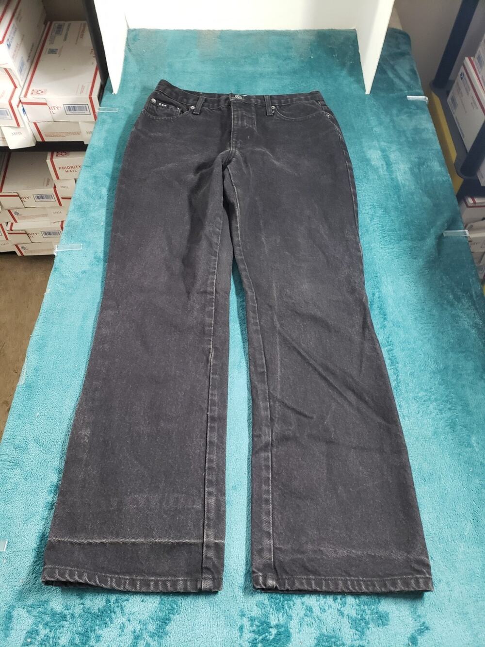 VINTAGE Express Bleus Jeans Size 10 Women Black Pants Dark Mid Rise Bootcut